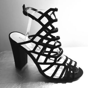 EXPRESS NWOT black cage heels